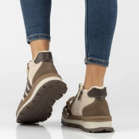 Béžové kožené kotníkové boty na platformě Filippo DBT8064/26 BE