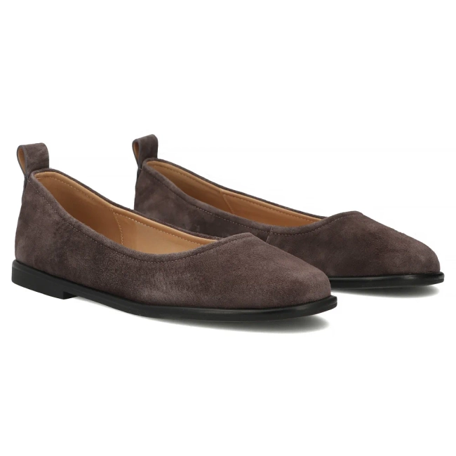 Hnědé kožené baleríny Filippo DP7741/26 D BR