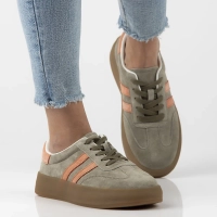 Khaki kožené sneakersy Filippo DP6764/25 KH OR