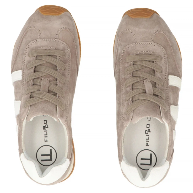 Taupe kožené tenisky Filippo DP7963/26 TP