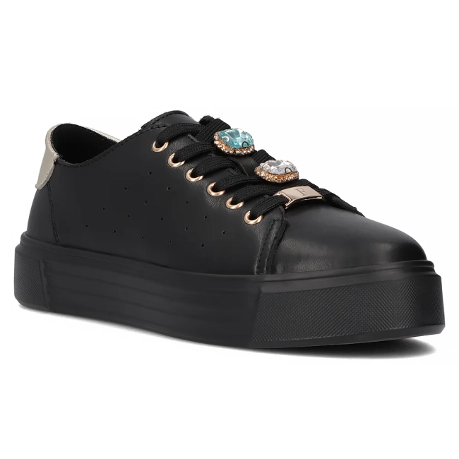 Černé kožené sneakersy Filippo DP6854/25 BK