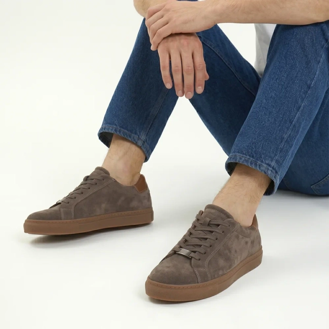 Taupe kožené tenisky Filippo MP8273/26 TP
