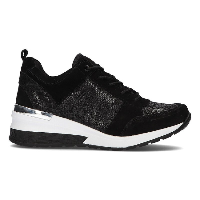 Černé kožené sneakersy Filippo DP1505/21 BK