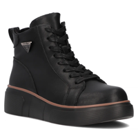 Černé kožené kotníkové boty Filippo DBT6452/26 BK