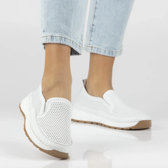 Bílé kožené polobotky Filippo DP7609/26 WH
