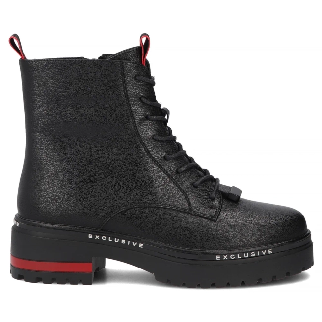 Černě kožené kotníkové boty Filippo DBT8127/26 BK