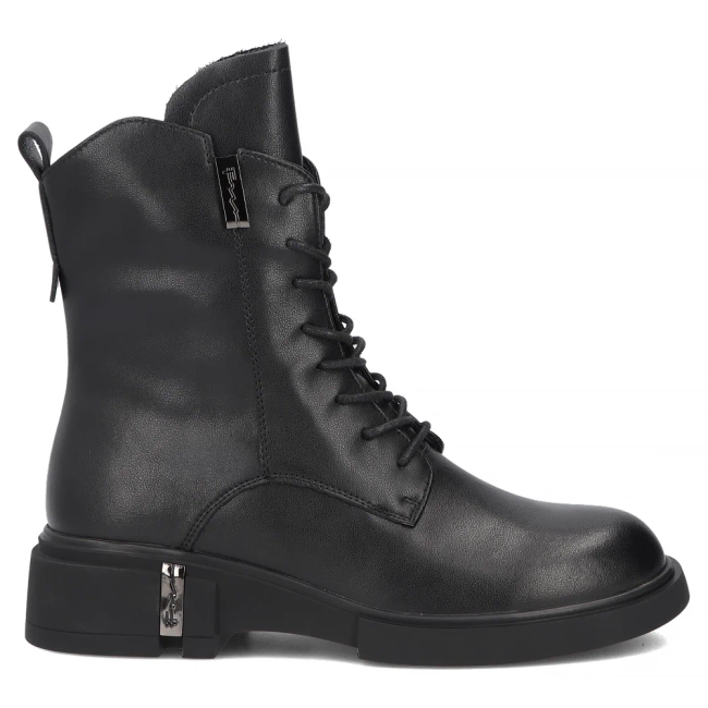 Černě kožené kotníkové boty Filippo DBT8025/26 BK