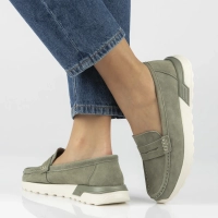 Khaki kožené mokasíny Filippo DP7528/26 KH