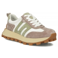 Bílo-béžové kožené sneakersy Filippo DP6743/25 WH BE