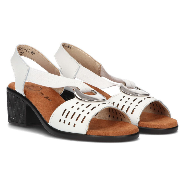 Bílé kožené sandály Filippo DS2308/21 WH