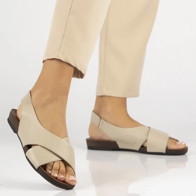 Taupe kožené sandály Filippo 40407