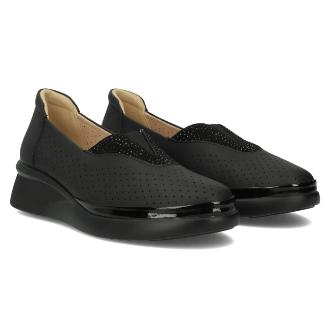 Černé kožené polobotky Filippo DP6208/24 BK