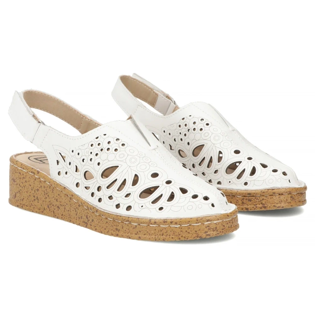 Bílé kožené sandály Filippo DS7643/26 WH