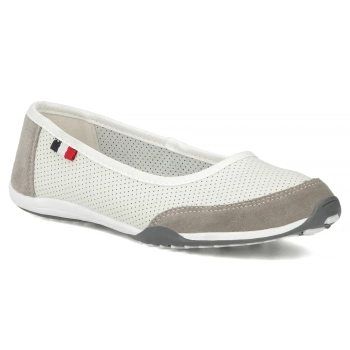 Bílo-šedé kožené baleríny Filippo DP142/26 WH GR