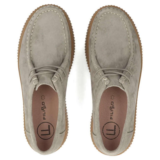 Khaki kožené polobotky Filippo DP7500/26 KH