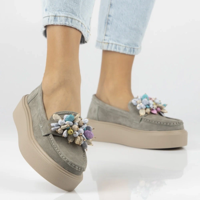 Khaki kožené mokasíny Filippo DP6765/26 KH