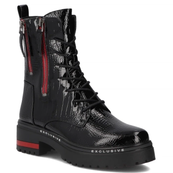Černě kotníkové boty Filippo DBT4058/26 BK RD