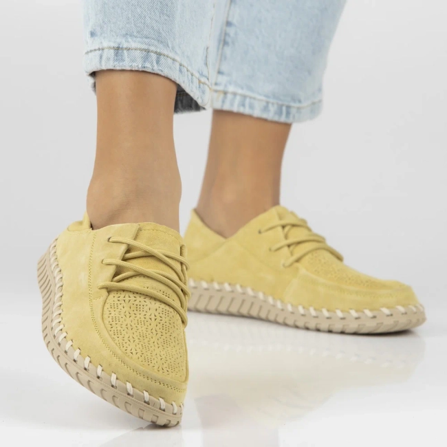 Žluté kožené polobotky Filippo DP7692/26 YL