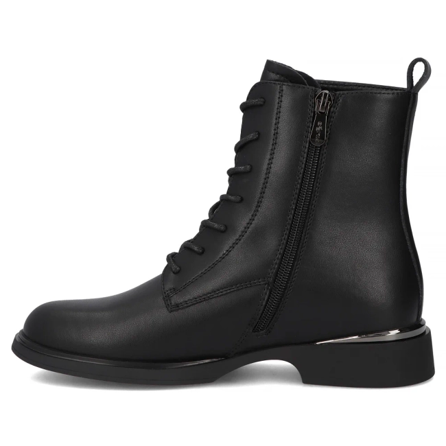 Černé kožené kotníkové boty Filippo DBT6520/25 BK