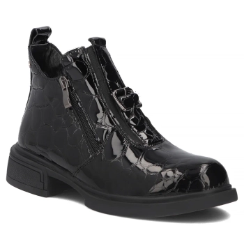 Černě kožené kotníkové boty Filippo DBT7989/26 BK