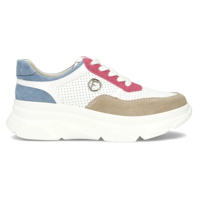 Bílo- růžové kožené sneakersy Filippo DP6108/24 WH FH