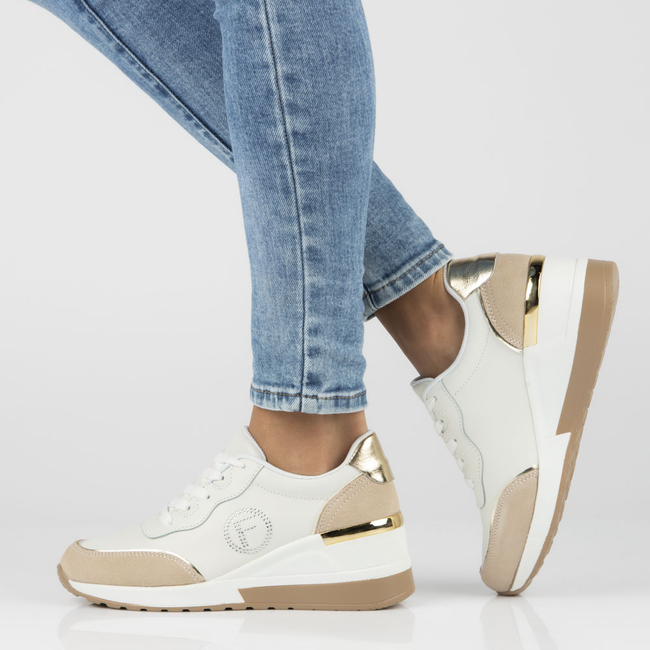 Bílé kožené sneakersy Filippo DP45660/23 WH BE