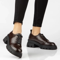Tmavě hnědé kožené polobotky Filippo DP8156/26 D BR