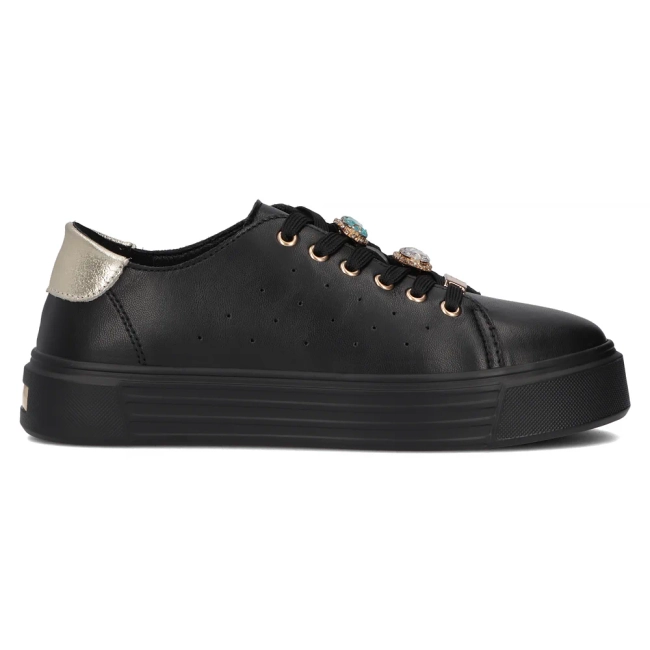 Černé kožené sneakersy Filippo DP6854/25 BK