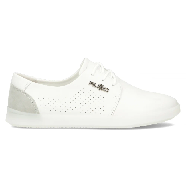 Bílé kožené polobotky Filippo DP6014/24 WH