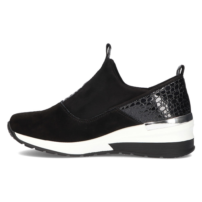 Černé kožené sneakersy Filippo DP1689/21 BK WH