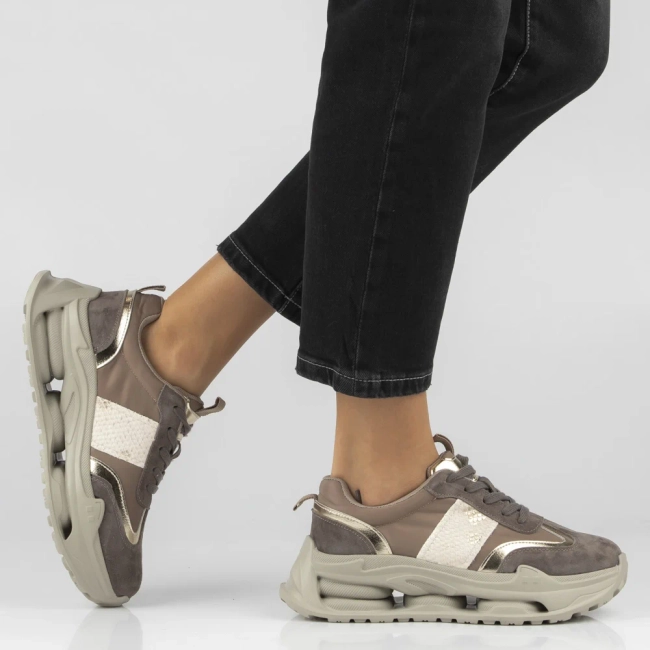 Taupe kožené tenisky Filippo DP7795/26 TP