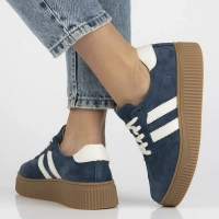 Modré kožené sneakersy Filippo DP6776/25 BL