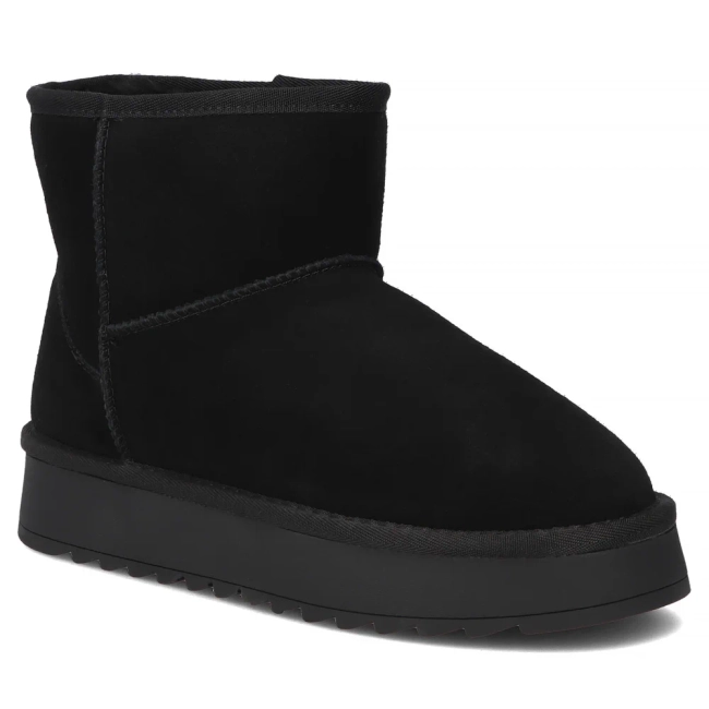 Černé kožené sněhové boty Filippo DBT7329/26 BK