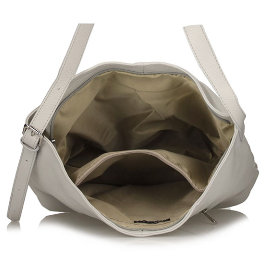 Toscanio Hobo Kožená kabelka C127 světle šedá