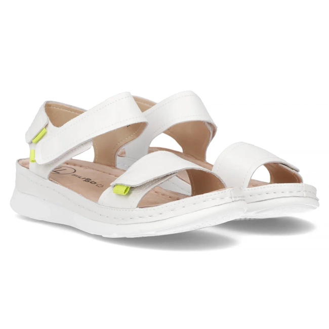 Bílé kožené sandály Filippo DS6019/24 WH