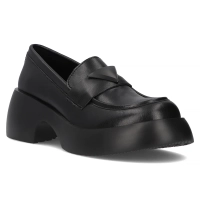 Černé kožené polobotky Filippo DP6477/24 BK