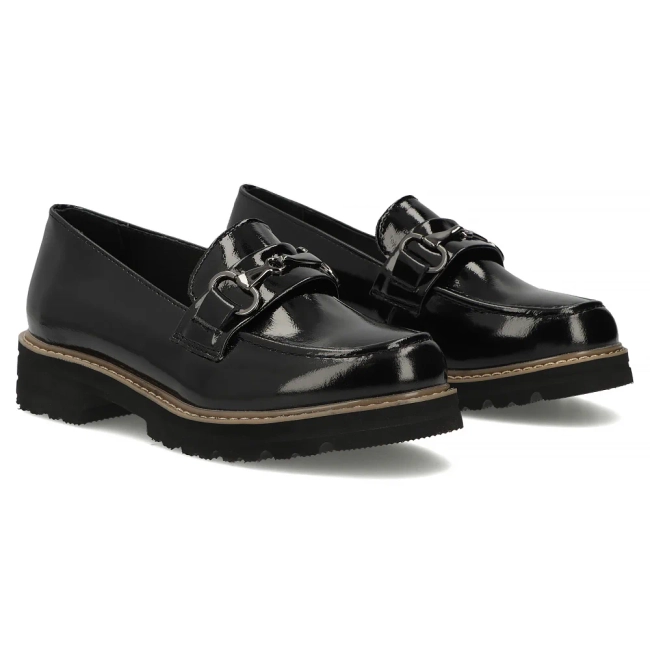 Černé kožené polobotky Filippo DP7654/26 BK L