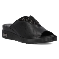Černé kožené pantofle Filippo DK6146/24 BK