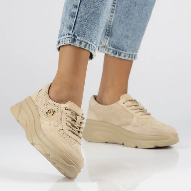 Béžové kožené sneakersy Filippo DP2138/24 BE BE