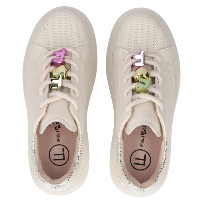 Béžové kožené sneakersy Filippo DP6793/25 BE