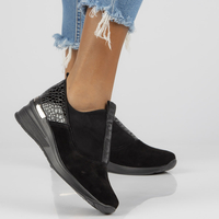Černé kožené sneakersy Filippo DP1689/22 BK BK