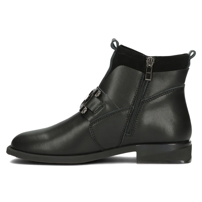 Černé kožené kotníkové boty Filippo DBT4762/23 BK