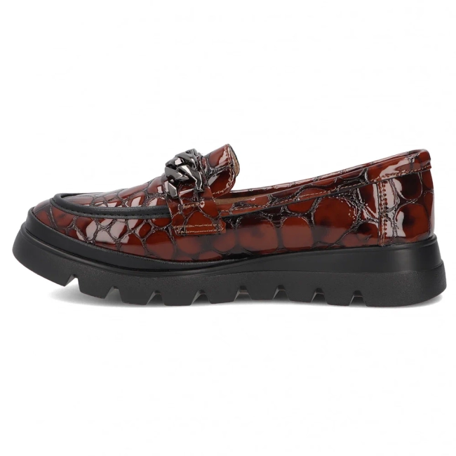 Hnědé kožené polobotky na klínku Filippo DP8004/26 BR
