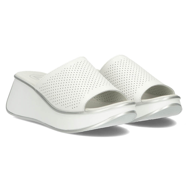 Kožené pantofle Filippo DK3614/22 WH bílé