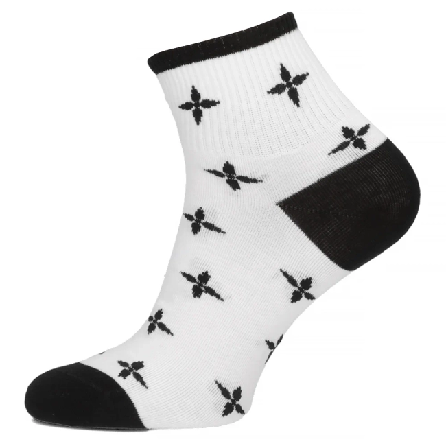 Kvety hnědé dámské ponožky Oemen S019 BLK WHT