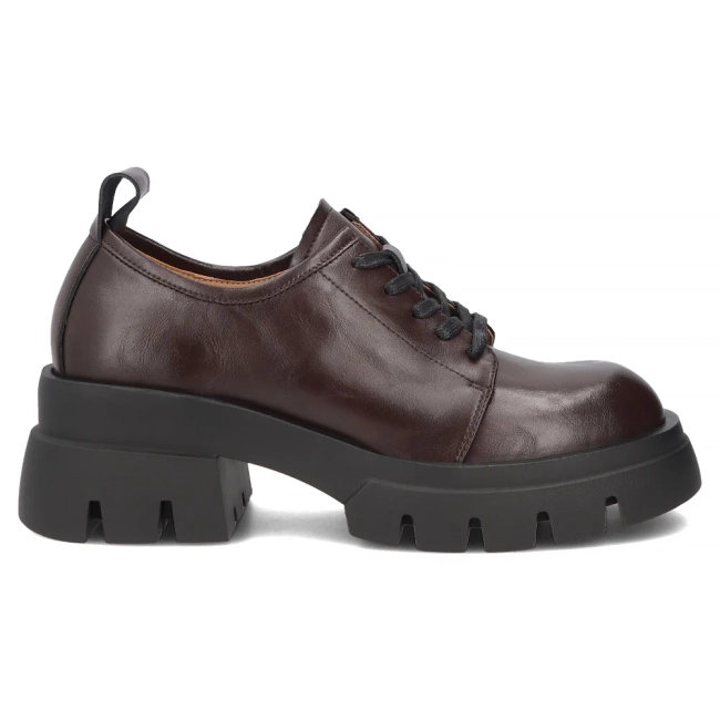 Tmavě hnědé kožené polobotky Filippo DP8156/26 D BR
