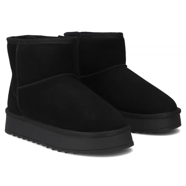 Černé kožené sněhové boty Filippo DBT7329/26 BK