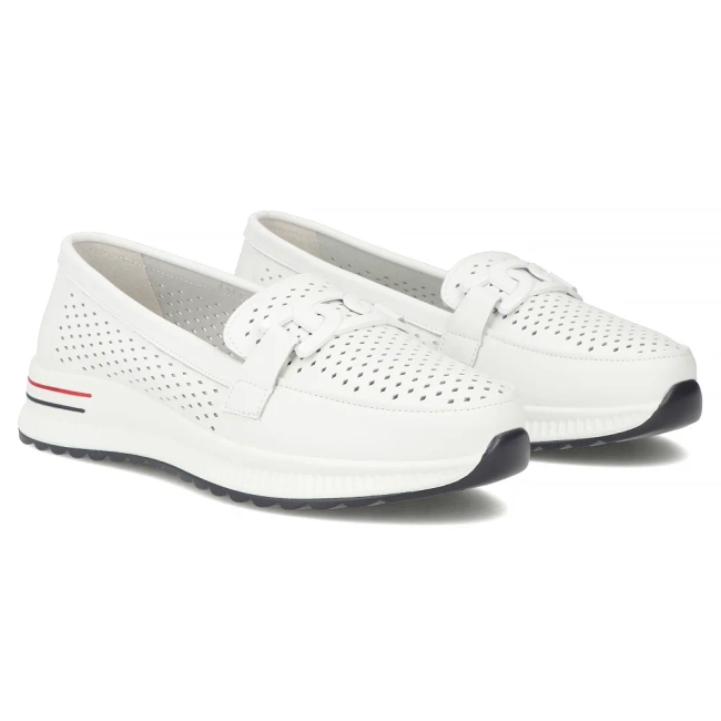 Bílé kožené polobotky Filippo DP4400/26 WH