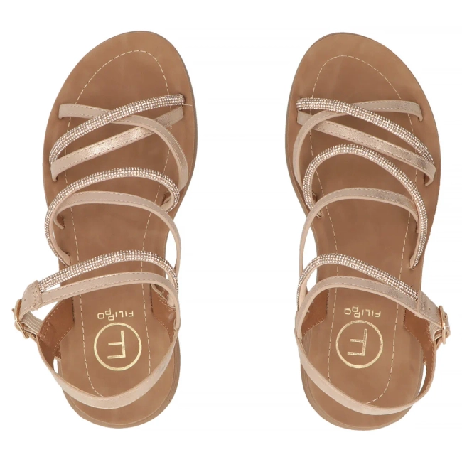 Zlaté sandály Filippo DS7908/26 GO
