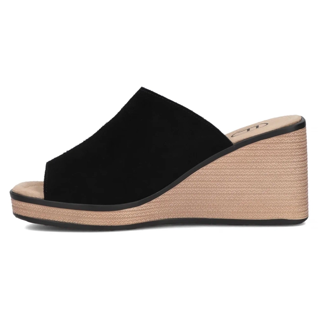 Černé kožené pantofle Filippo DK6028/24 BK